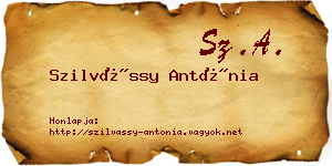 Szilvássy Antónia névjegykártya