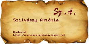 Szilvássy Antónia névjegykártya